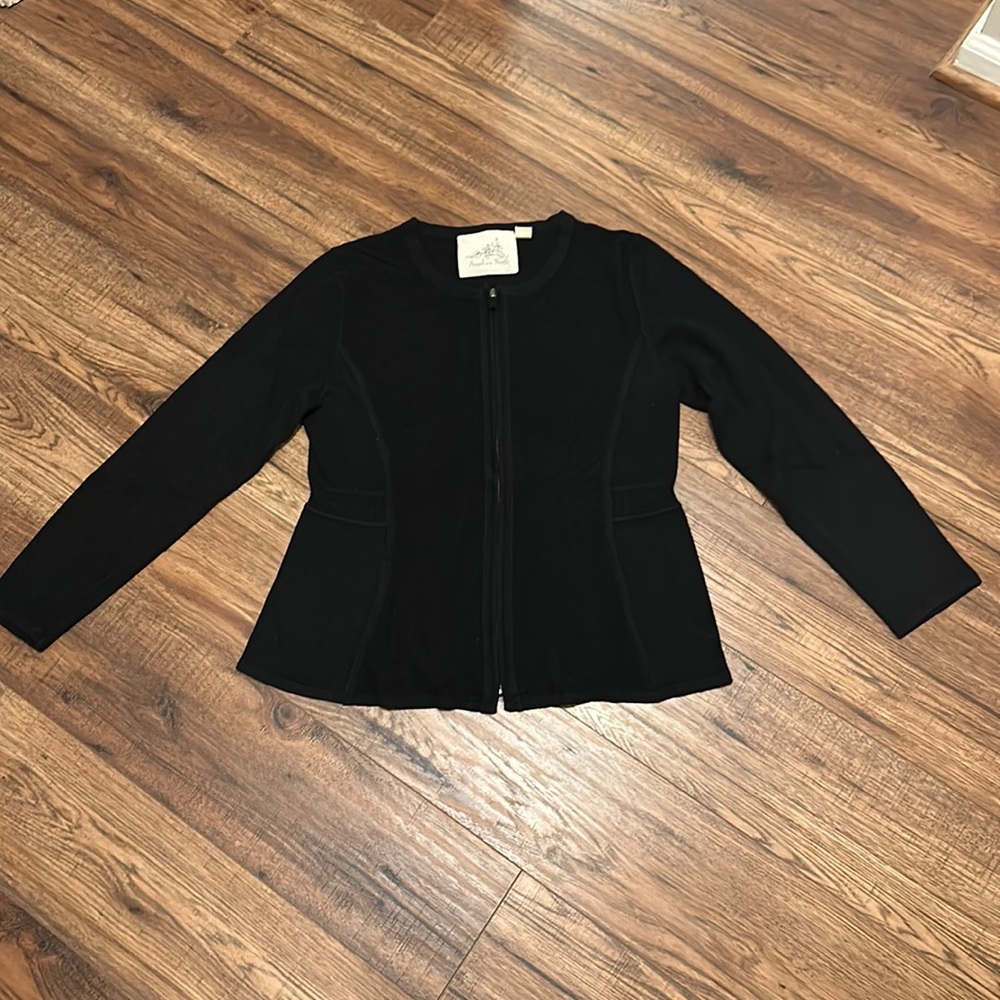 Anthropologie Peplum Zip Cardigan